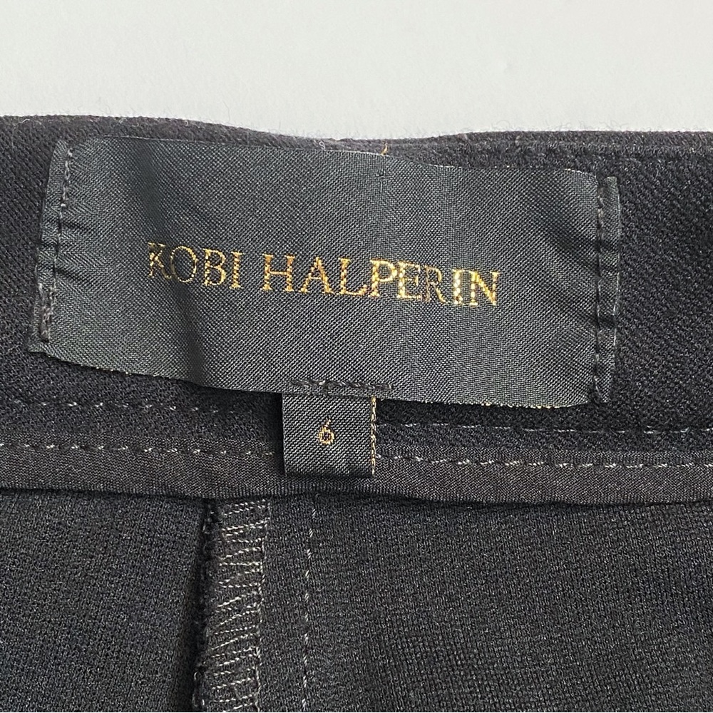 KOBI HALPERIN krista black mid rise ankle cropped dress pants zipper pockets - Picture 9 of 12